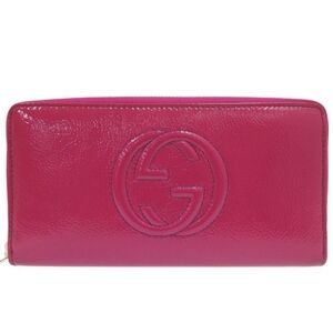 GUCCI Long Wallet Patent leather purple SOHO